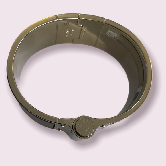 Brand New Hermes Charniere Plain Palladium-Plated Enamel Wide Bracelet, … - Picture 3 of 11